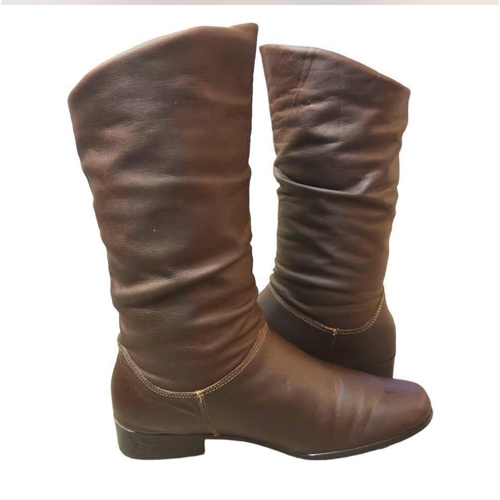 Y2K Liz & Co Leather Slouch Boots